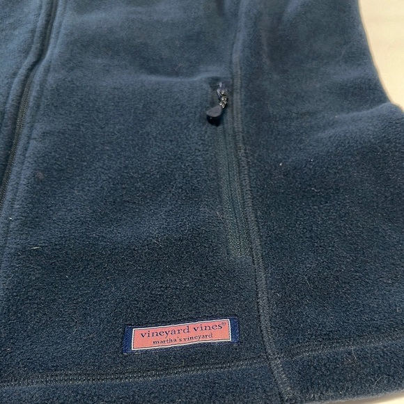 Vineyard Vines Blue Fleece Vest High Collar - Picture 4 of 8